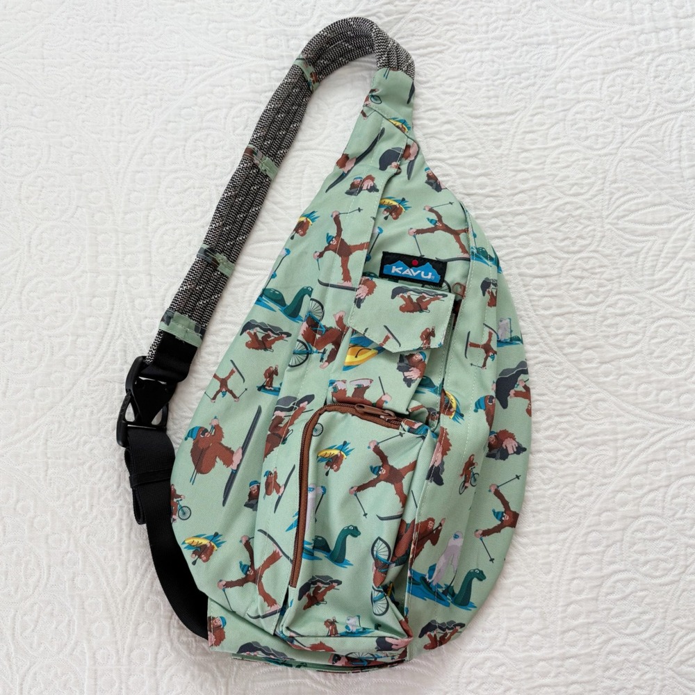 RARE Kavu Rope Sling Bag, Limited Edition Sasquatch Print